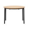 Dubový rozkládací jídelní stůl Kave Home Montuiri 90-170 x 90 cm s černou podnoží
