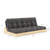 Tmavě béžová dvoumístná rozkládací pohovka Karup Design Base 196 cm