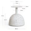 Dřevěný zahradní stolek Kave Home Saura 55 cm s bílou podnoží