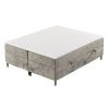 Béžová čalouněná postel boxspring ARAYA 200 x 200 cm