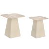 Set dvou béžových keramických konferenčních stolků Bizzotto Hardy 40 x 40/50 x 50 cm
