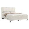 Krémově bílá čalouněná postel boxspring AGGAZ 200 x 200 cm -fv-interier-25