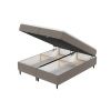 Hnědá čalouněná postel boxspring KANAI 160 x 200 cm