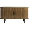 Tmavá dubová komoda Unique Furniture Nola 180 x 45 cm