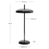 Černá kovová nabíjecí LED lampa Kave Home Porte