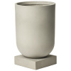 Šedý cementový květináč Podium 30 cm