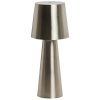 Stříbrná kovová zahradní stolní LED lampa Kave Home Arenys M