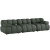 Tmavě zelená čalouněná trojmístná pohovka MICADONI Bellis II. 282 cm
