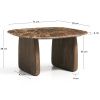Hnědý mramorový odkládací stolek Kave Home Pirita 71 x 70 cm s tmavou podnoží