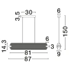 Skleněné závěsné LED světlo Nova Luce Emery 87 cm