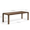 Hnědý dřevěný rozkládací jídelní stůl Kave Home Erisia 200/280 x 100 cm