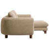 Hnědá čalouněná rohová pohovka Kave Home Vera 232 cm s ořechovou podnoží, levá