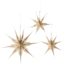 Set tří béžových papírových vánočních hvězd Ilo Star 66 cm