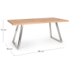 Dýhový jídelní stůl Bizzotto Dukat 180 x 90 cm se stříbrnou podnoží